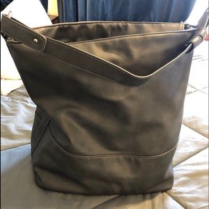 Grey purse with strap